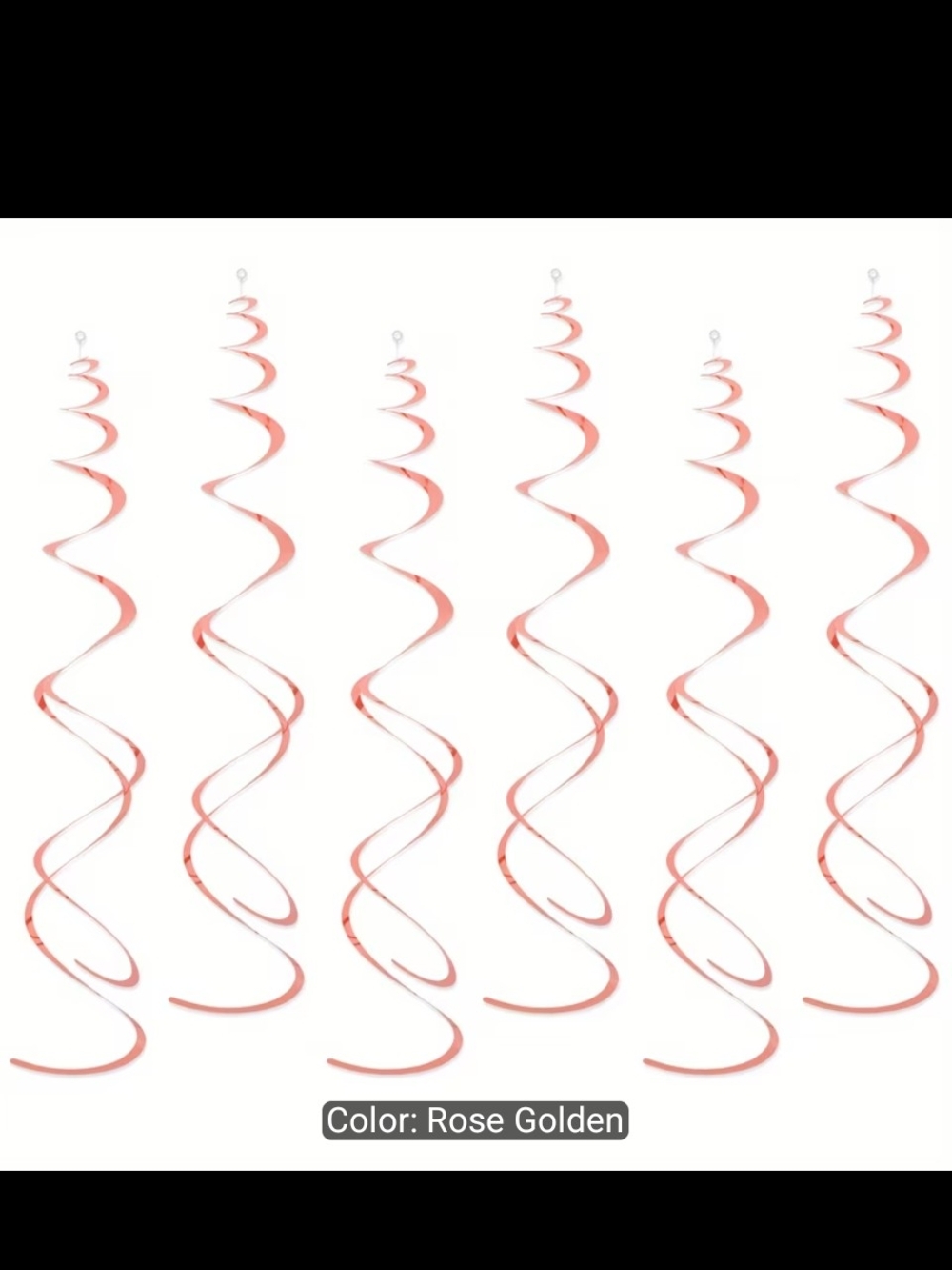 12 Rose Gold Spiral Party Ceiling Decorations